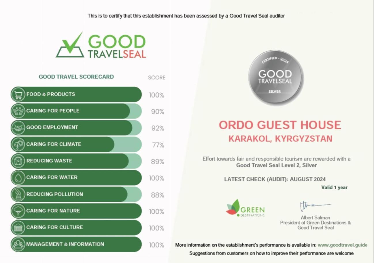Ordo Hotel Karakol Ngoại thất bức ảnh